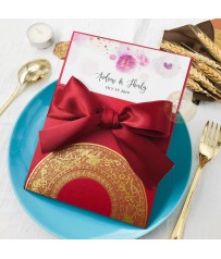 緞帶插卡喜帖 ribbon wedding invitations SN.S15003